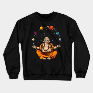 Buddha Space Planets Zen Yoga Meditation Crewneck Sweatshirt